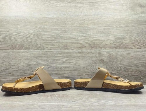 Women's T-Strap Thong Flip Flop Flat Sandal Comfort Summer Shoe Beige Tan Size 7 - Picture 13 of 14