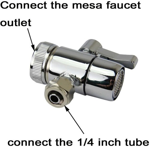 Faucet Adapter Diverter Valve Counter Top Water Filter Connect to 1/4" Tubing US - Picture 4 of 6