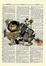 Where The Wild Things Are Dictionary Art Print Poster Picture Maurice Sendak