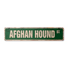AFGHAN HOUND Vintage Street Sign Metal Plastic great idea pet dog lover