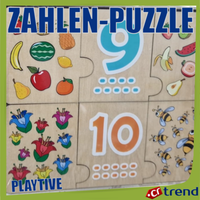 Playtive Junior Holz Zahlen Puzzle, ZäHlen Lernen, Perfekt FüR Kinder 30 Teilig