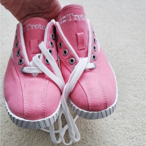 NWOT Tretorn Girls' Pink Blush Nylite Canvas Sneakers sz4 - Picture 5 of 16