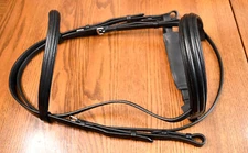 Aristo-Kraft NEW snaffle bridle double raised padded crank dressage black horse