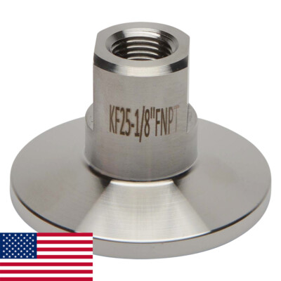 KF-25 NW-25 1/8'' NPT (FEMALE) Adapter Vacuum Fitting SS304 LoCo SCIENCE