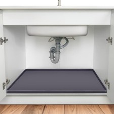 Under Kitchen Sink Mat thick Silicone 28 x22 for Kitchen Waterproof - Grey