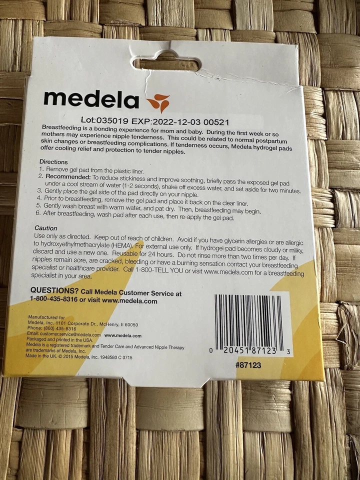 Medela Tender Care Hydrogel Pads Soothing Gel Pads 4 pack Feed Rescue Horses Hay - Image 2 of 2