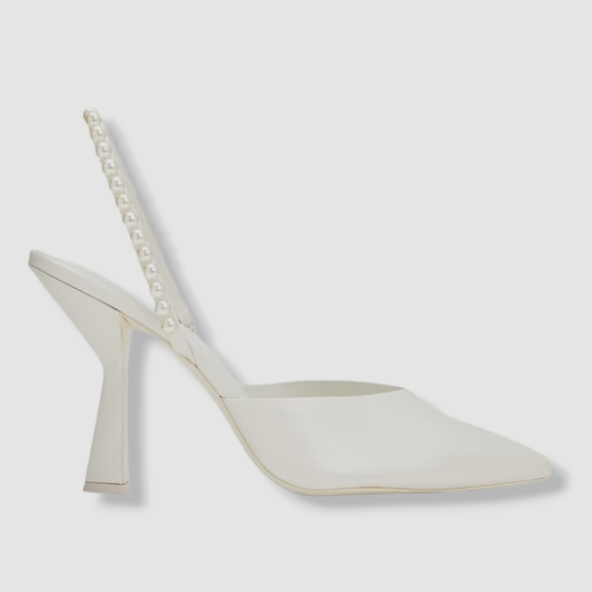 $495 Mercedes Castillo Women's White Pearly Slingback Heel Pump Shoes Size 