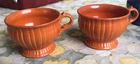 Two Stangl Pottery  Colonial 1388 Red Orange Cups Mid-Century 1950’s