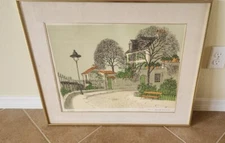 Denis Paul Noyer Signed, Original Lithograph "French City Scene" with COA