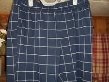 TERRA AND SKY WOMENS KNIT WORK PANTS NAVY PLAID PLUS SIZE 1X 16W-18W ELASTIC WAI