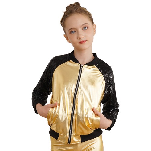 Kids Girls Coat Pant Modern Set Dance Outfit Jazz Costume Sports Swimwear Zipper - Picture 48 of 50