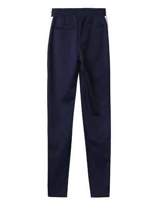 Mens Hip Hop Poly Side BUTTON Track Pants Jackets Slim Fit