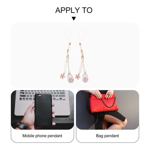 2 Pcs Décoration De Téléphone Mobile Cat Claw Manquer Charme Portable Sangle - Zdjęcie 4 z 12
