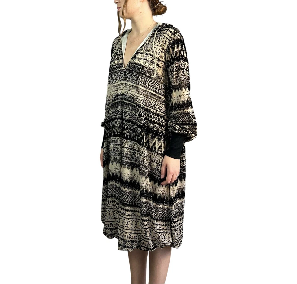 Vestido largo vintage Jean Paul Gaultier Soleil para mujer con capucha patrón... - Imagen 2 de 4