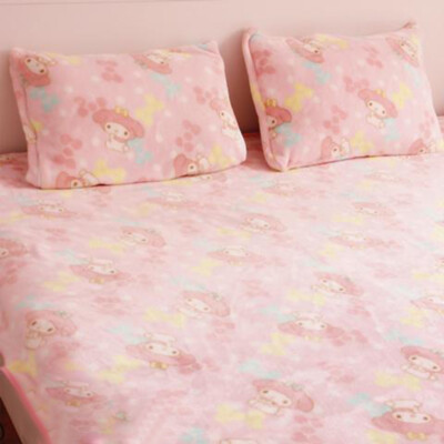 My Melody Pink Fleece Blanket Bed Sheet Plush Tapestry Bedding Sheet Cute  Warm