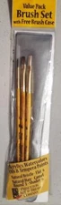 Princeton Art & Brush 3 Piece Natural Bristle Hair Camel Paint Brush Set Case