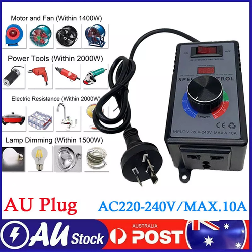 10A AC 220V-240V Variable Speed Controller AU Plug Control Motor Rheostat Switch - Picture 8 of 8