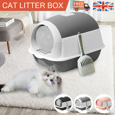 Large Hooded Cat Litter Box Cat Pan Litter Trays Self Cleaning Cat Potty Tray 