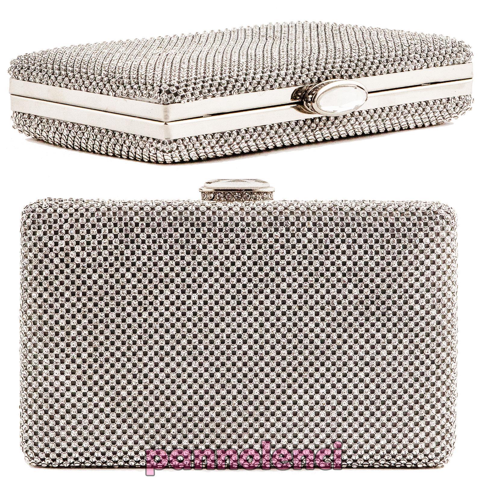 Bolso de Mujer Mano Bolso Baguette Pedrería Clutch Bandolera Nueva P0037