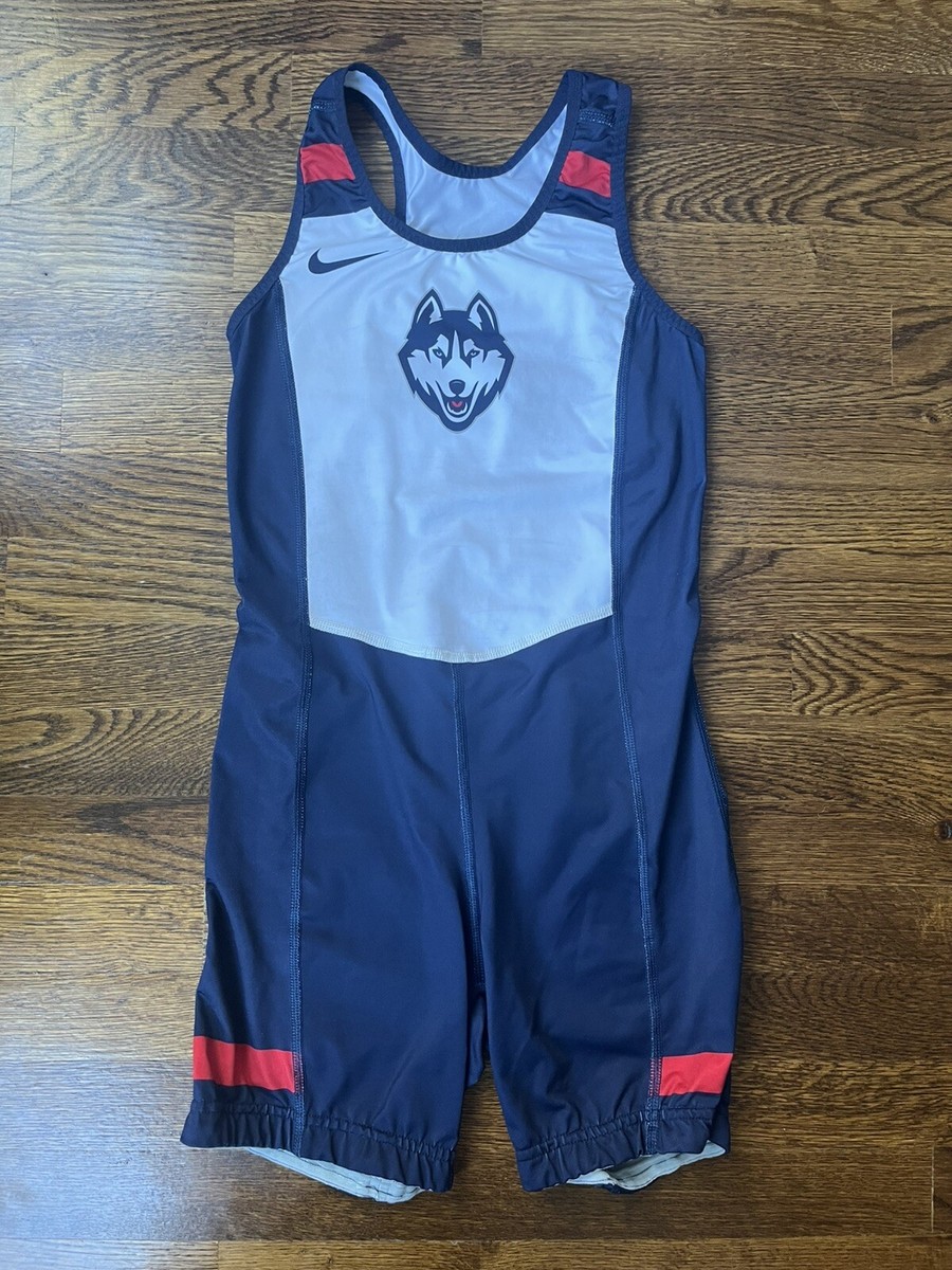 Nike Team Issued UConn Huskies Track Singlet Mens Sz S CAA Blue