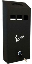 Outdoor Wall Mounted Metal Coated Lockable Ashtray Ash Bin with Lock