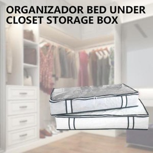 Under Bed Organizer The Storage Bag Box Gray For Clothes Image Is Loading Under Bed Organizer The Storage Bag