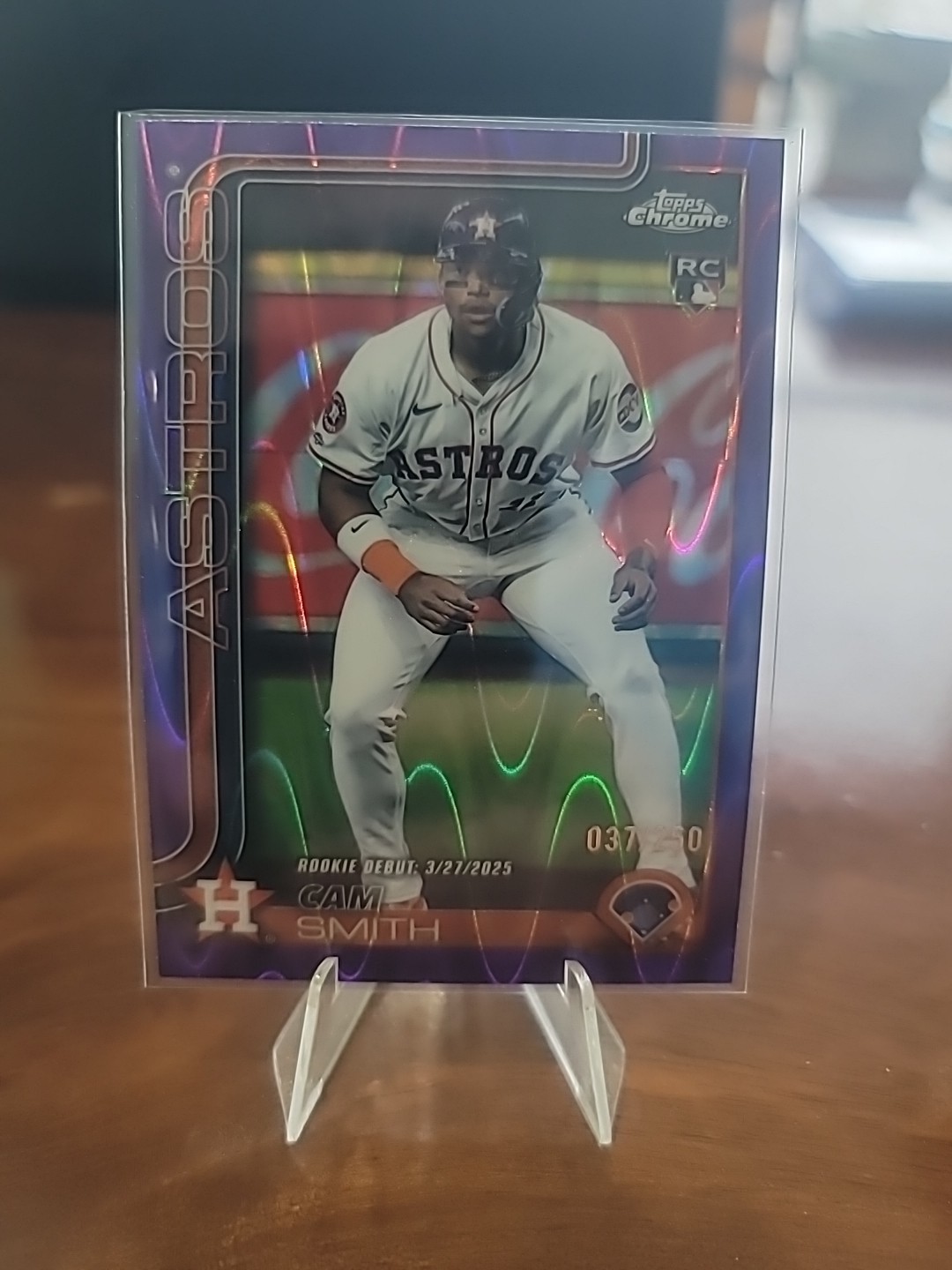 2025 Topps Chrome Update USC19 Cam Smith RC PURPLE Raywave Refractor ROOKIE /250