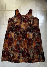 Avenue Tribal-Print Sleeveless Sheath Dress in Brown and Black xXL
