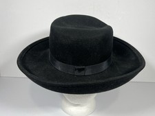 Vintage LiteFelt Black Wool Bowler Hat by Commodore Classic Derby Style