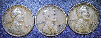 1925 PDS Lincoln Wheat Cent Set AVG Circ SKU 033