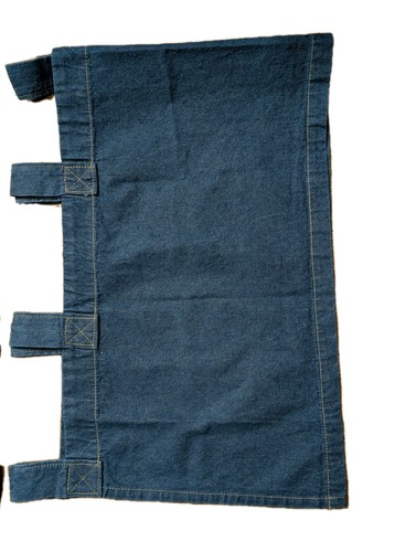 Vintage Woolrich Blue Jean Denim Tab Top Valance Curtain Set 15"x53" - Picture 3 of 9