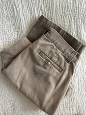 Orvis Pleated Chino Pants Mens 36x28 Brown 100 Cotton Made In U.S.A. 5700 VTG