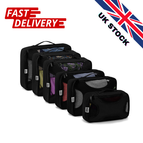 Packing Cubes for Suitcase 6 Colours Travel Organiser Set, 6 Pieces Lightweight