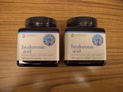 Lot of 2-Youtheory Hyaluronic Acid Advanced Formula  120 Veg Tabs each Exp 7/28