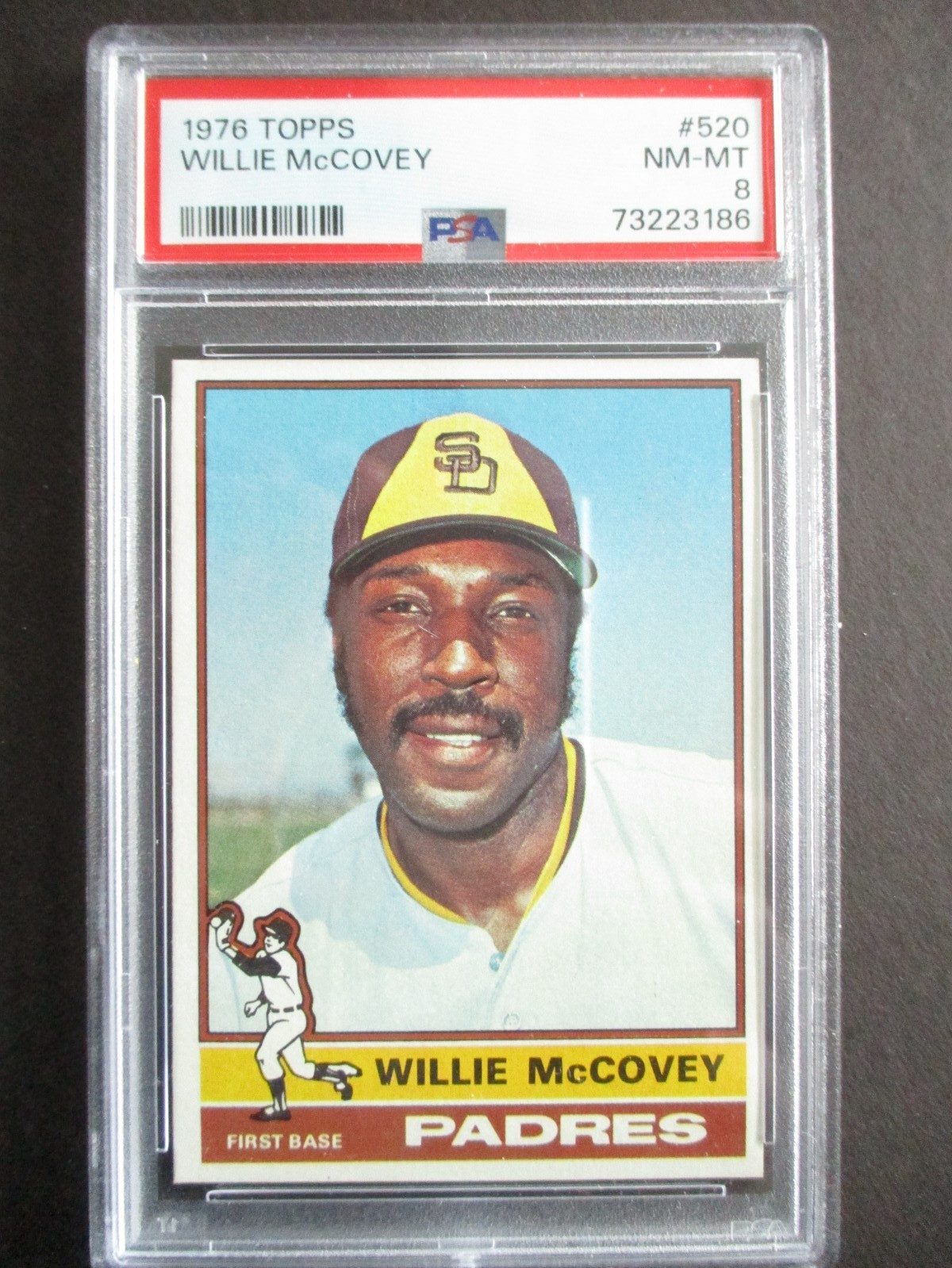 1976 Topps # 520 Willie McCovey San Diego Padres Giants PSA 8