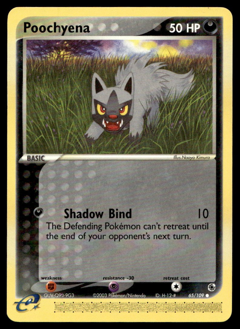 EX-NM Ruby and Sapphire Poochyena Common 65/109 2003 Pokemon TCG
