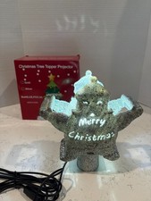 Christmas Tree Topper Star LED Rotating - 4 Projection Modes Lighted with Glitte