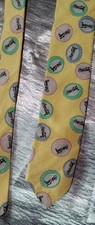 Vintage Yellow Coca-Cola Tie 56” X 2.5” Made In USA Multicolor Caps Design