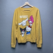 Hello Kitty  Friends Sanrio Mustard Yellow Sweatshirt L