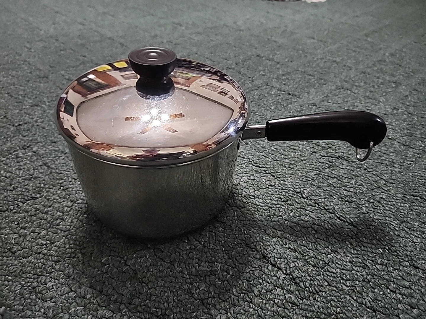 Vintage REVERE WARE 3 Quart Saucepan Pan Pot Copper Bottom Double Circle w/ Lid