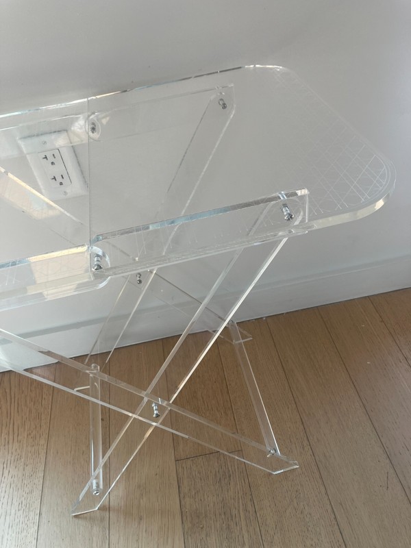 ACRYLIC  FOLDING TABLE 15 ½” BY 23 ½” 22” HIGH