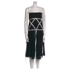 Nicole Miller Collection Vintage 90s Silk Black Ethereal Whimsy Slip Dress 4
