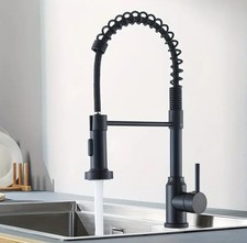 Contemporary Kitchen Faucet with Pull Down Sprayer Single Handle In Matte Black