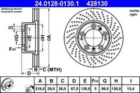 Bremsscheibe ATE 24.0128-0130.1 FüR Porsche