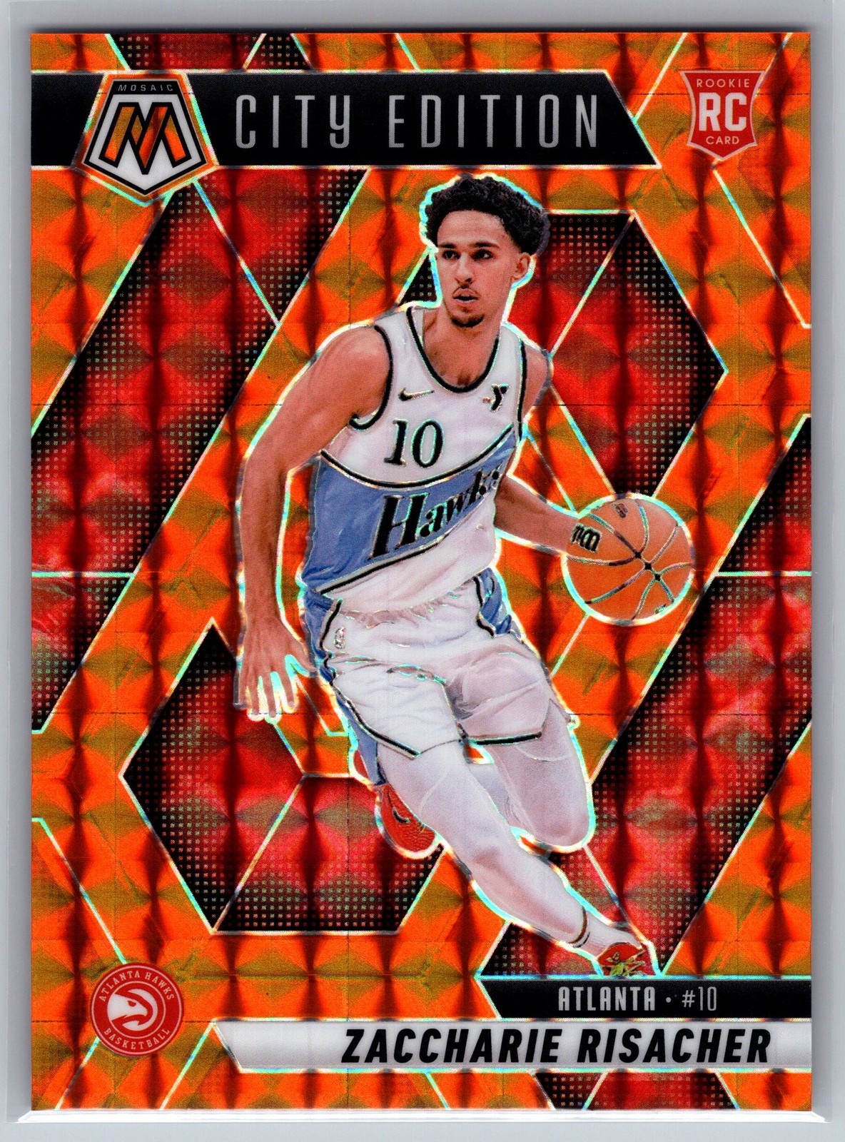 2024 Mosaic Zaccharie Risacher Rookie Orange /249 #274 Atlanta Hawks