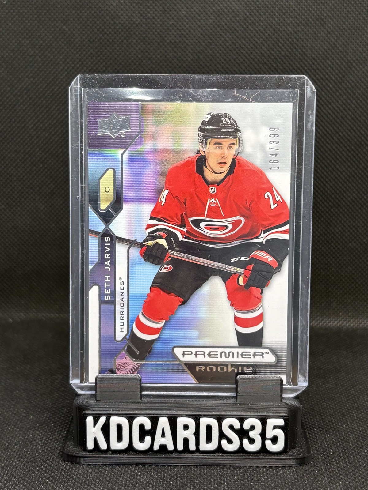 2021-22 Upper Deck Premier Rookies Seth Jarvis #118 /399 (RC) Carolina Hurricane