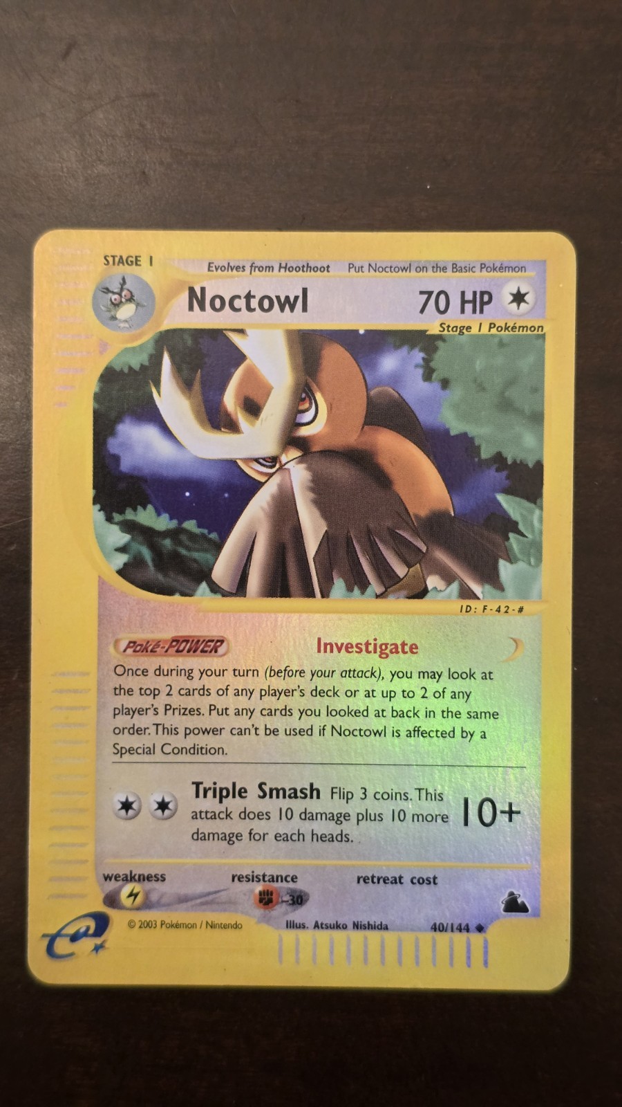 Noctowl 40/144 Reverse Holo Pokemon Skyridge -NM