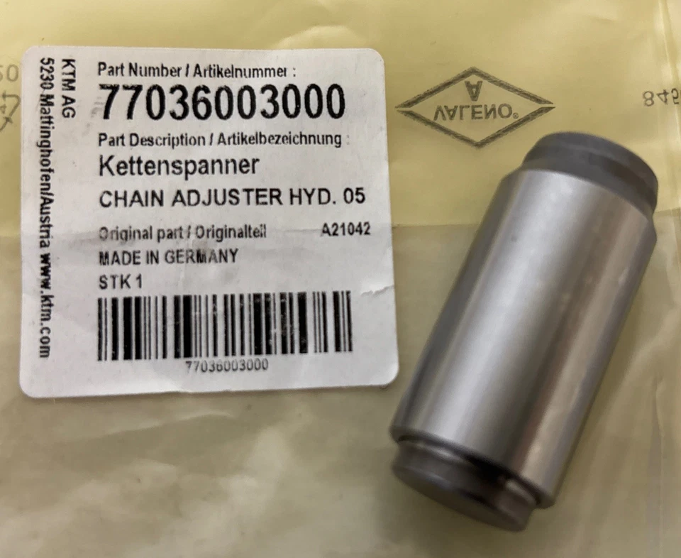 Tensor de cadena de distribución KTM CAM - Ajustador HYD. 05 (CANTIDAD 1) OEM #77036003000 #S640 Foto 2 de 4