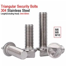 M6 M8 M10 Security Bolts Triangular Anti-theft Safe Screw Machine Fastener New