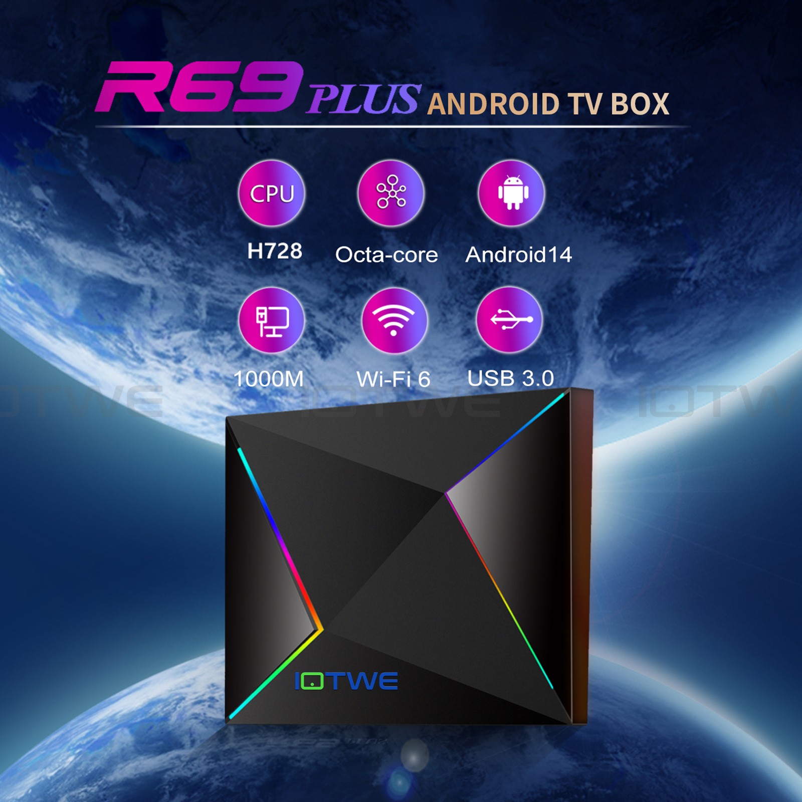 Smart TV Box Android 14.0 con WiFi e 128GB foto 2